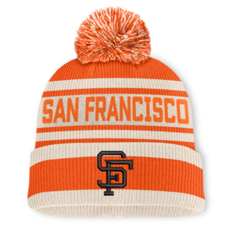 Men's Fanatics Orange San Francisco Giants Tape Measure Cuffed Knit Hat with Pom