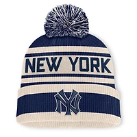 Men's Fanatics Navy New York Yankees Tape Measure Cuffed Knit Hat with Pom