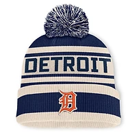 Men's Fanatics Navy Detroit Tigers Tape Measure Cuffed Knit Hat with Pom