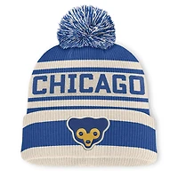 Men's Fanatics Royal Chicago Cubs Tape Measure Cuffed Knit Hat with Pom