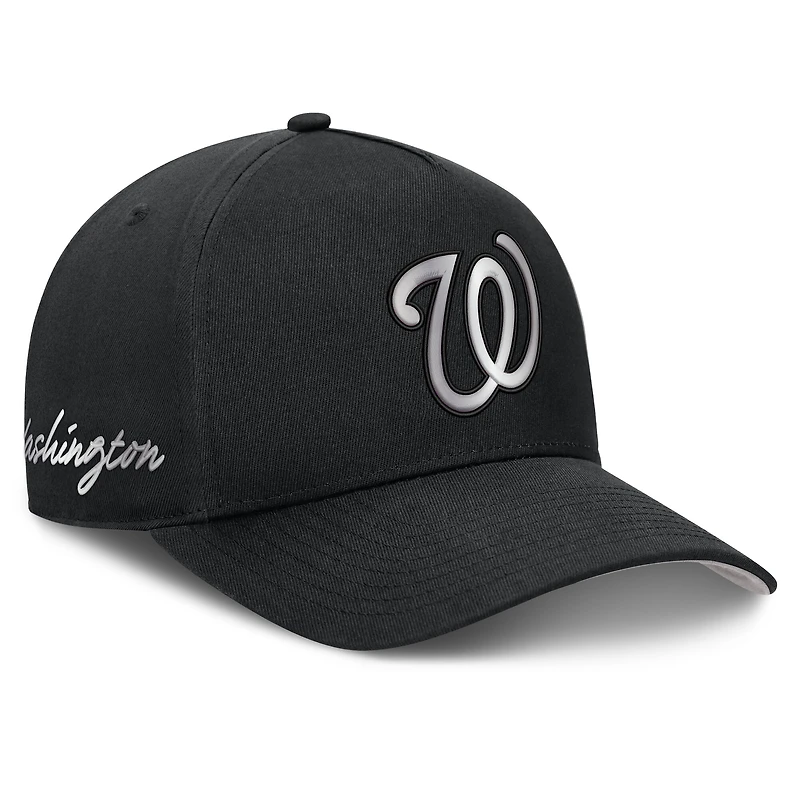 Men's Nike Black Washington Nationals Rise Dri-FIT A-Frame Adjustable Hat