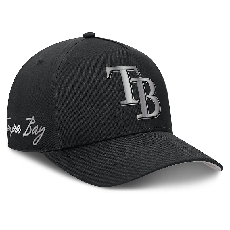 Men's Nike Black Tampa Bay Rays Rise Dri-FIT A-Frame Adjustable Hat