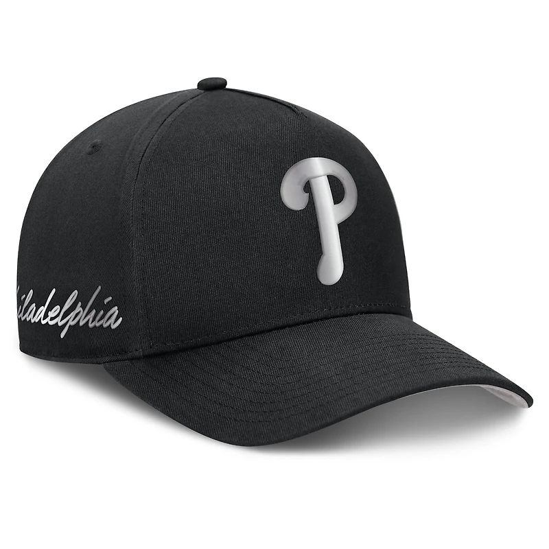 Men's Nike Black Philadelphia Phillies Rise Dri-FIT A-Frame Adjustable Hat