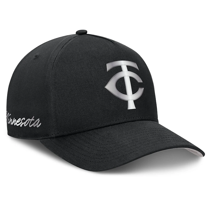 Men's Nike Black Minnesota Twins Rise Dri-FIT A-Frame Adjustable Hat