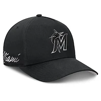 Men's Nike Black Miami Marlins Rise Dri-FIT A-Frame Adjustable Hat