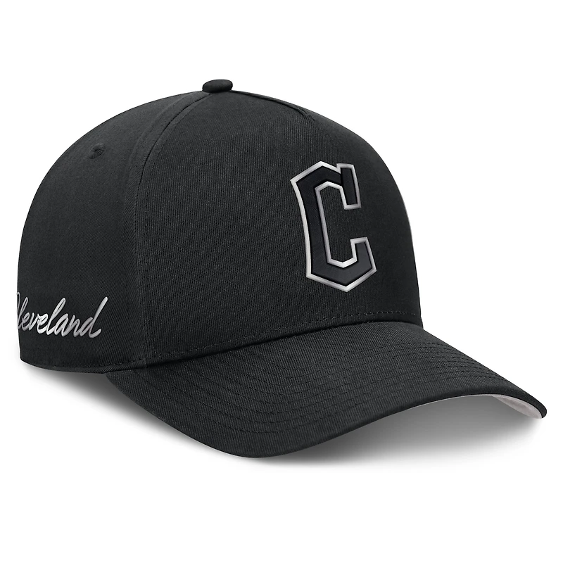 Men's Nike Black Cleveland Guardians Rise Dri-FIT A-Frame Adjustable Hat