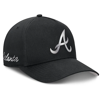 Men's Nike Black Atlanta Braves Rise Dri-FIT A-Frame Adjustable Hat