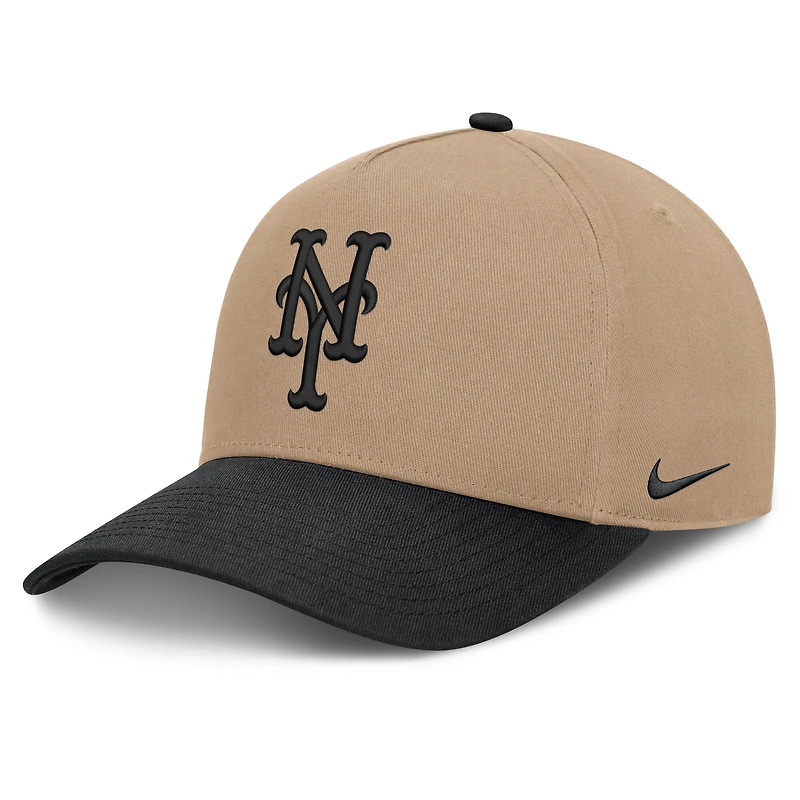 Men's Nike  Khaki/Black New York Mets Rise A-Frame Adjustable Hat