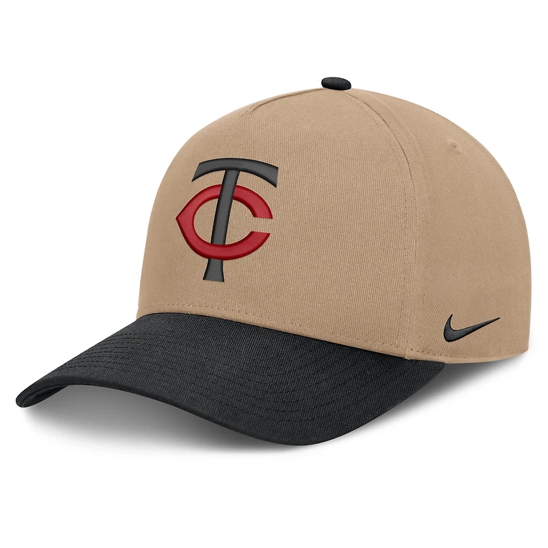 Men's Nike  Khaki/Black Minnesota Twins Rise A-Frame Adjustable Hat