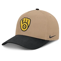 Men's Nike  Khaki/Black Milwaukee Brewers Rise A-Frame Adjustable Hat
