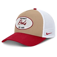 Men's Nike  Khaki/Red Cincinnati Reds Rise A-Frame Trucker Adjustable Hat