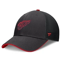 Men's Fanatics Black Detroit Red Wings Fundamental Limits Trucker Adjustable Hat