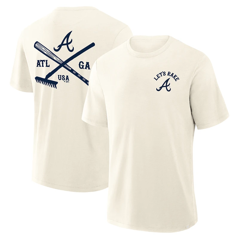 Men's Fanatics Cream Atlanta Braves Nostalgia Stadium Slub T-Shirt