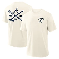 Men's Fanatics Cream Atlanta Braves Nostalgia Stadium Slub T-Shirt