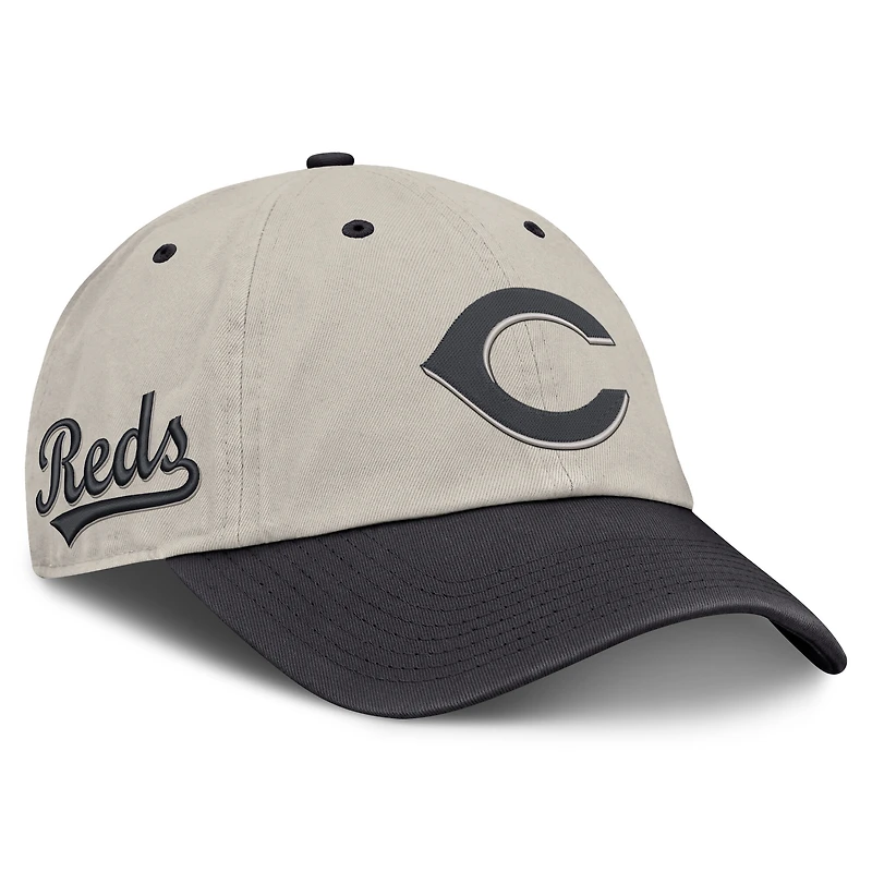 Men's Fanatics Beige/Charcoal Cincinnati Reds Frame Adjustable Hat