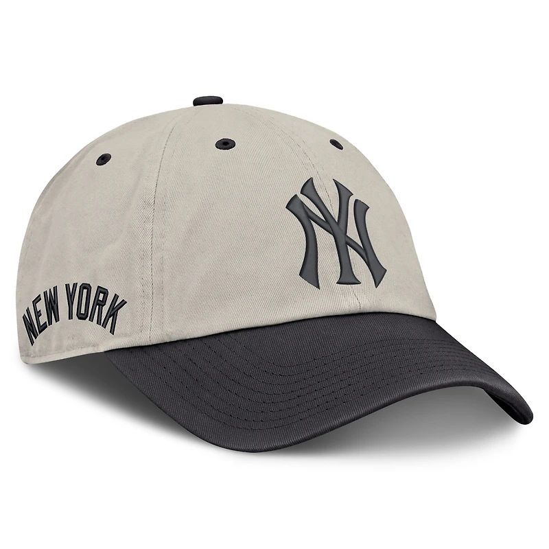Men's Fanatics Beige/Charcoal New York Yankees Frame Adjustable Hat