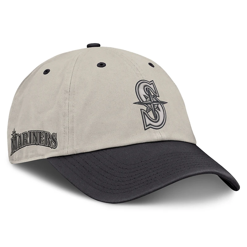 Men's Fanatics Beige/Charcoal Seattle Mariners Frame Adjustable Hat