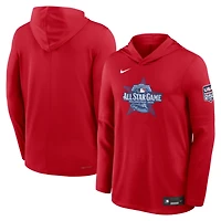 Men's Nike Red 2026 MLB All-Star Game Authentic Collection Dri-FIT Long Sleeve Hooded T-Shirt
