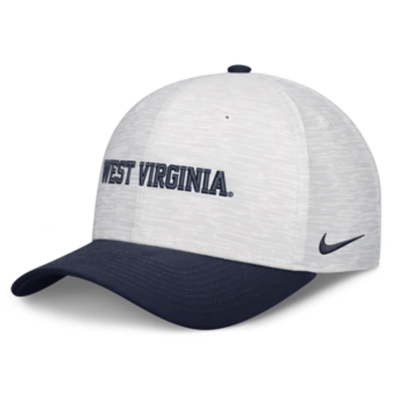 Unisex Nike  White/Navy West Virginia Mountaineers Primetime Rise Adjustable Hat