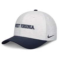 Unisex Nike  White/Navy West Virginia Mountaineers Primetime Rise Adjustable Hat