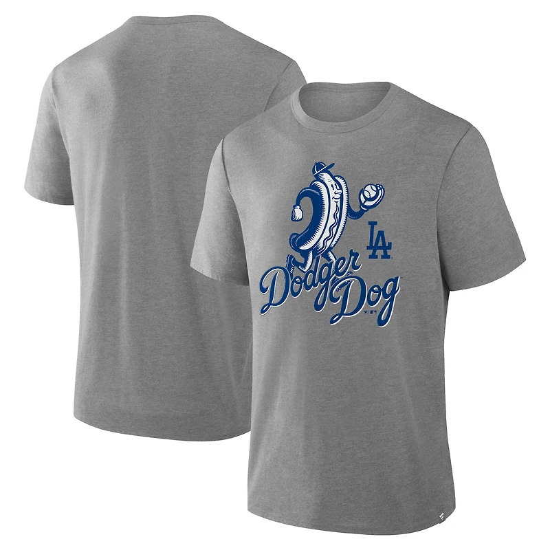 Men's Fanatics Heather Gray Los Angeles Dodgers Tribute IYKYK Tri-Blend T-Shirt