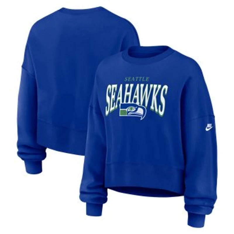 Women's Nike Royal Seattle Seahawks Oversized Phoenix Fleece Sweatshirt