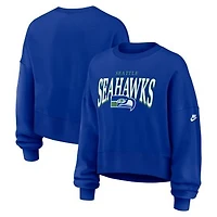 Women's Nike  Royal Seattle Seahawks Oversized Phoenix Fleece Sweatshirt