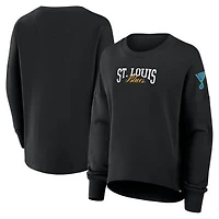 Women's Fanatics Black St. Louis Blues Oversized Foundation Script Sweatshirt