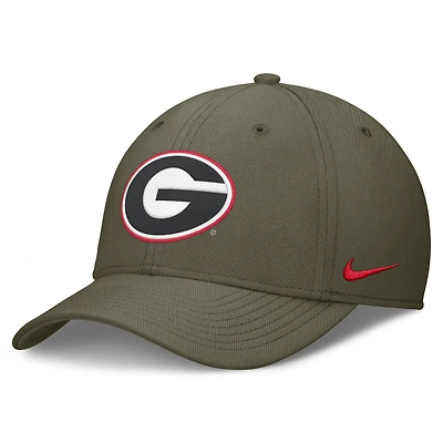 Men's Nike  Olive Georgia Bulldogs Primetime SwooshFlex Dri-FIT Hat
