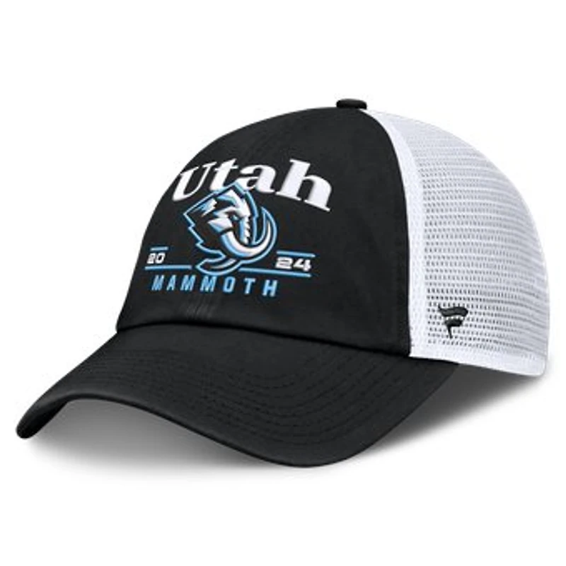 Men's Fanatics Black Utah Mammoth Fundamental Underline Trucker Adjustable Hat