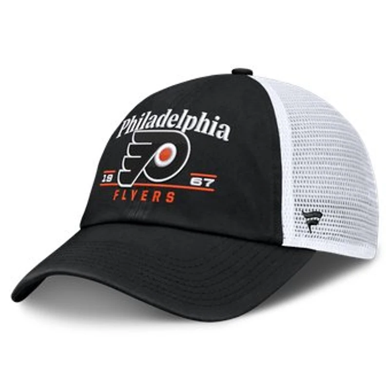 Men's Fanatics Black Philadelphia Flyers Fundamental Underline Trucker Adjustable Hat