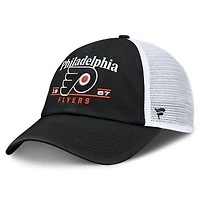Men's Fanatics Black Philadelphia Flyers Fundamental Underline Trucker Adjustable Hat