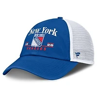 Men's Fanatics Royal New York Rangers Fundamental Underline Trucker Adjustable Hat
