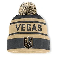 Men's Fanatics Charcoal/Gold Vegas Golden Knights Fundamental Cuffed Knit Hat with Pom