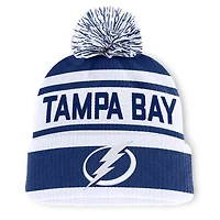 Men's Fanatics Blue/White Tampa Bay Lightning Fundamental Cuffed Knit Hat with Pom