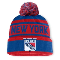 Men's Fanatics Blue/Red New York Rangers Fundamental Cuffed Knit Hat with Pom