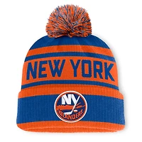 Men's Fanatics Royal/Orange New York Islanders Fundamental Cuffed Knit Hat with Pom