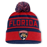 Men's Fanatics Red/Navy Florida Panthers Fundamental Cuffed Knit Hat with Pom