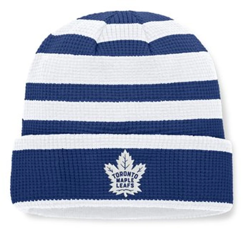 Men's Fanatics Blue/White Toronto Maple Leafs Fundamental Steady Cuffed Knit Hat