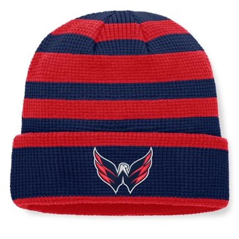 Men's Fanatics Navy/Red Washington Capitals Fundamental Steady Cuffed Knit Hat