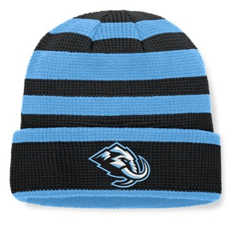 Men's Fanatics Black/Light Blue Utah Mammoth Fundamental Steady Cuffed Knit Hat