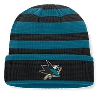 Men's Fanatics Black/Teal San Jose Sharks Fundamental Steady Cuffed Knit Hat