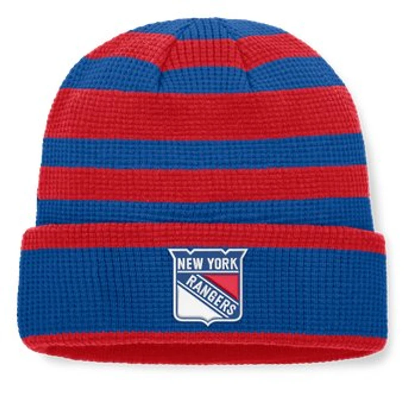 Men's Fanatics Blue/Red New York Rangers Fundamental Steady Cuffed Knit Hat