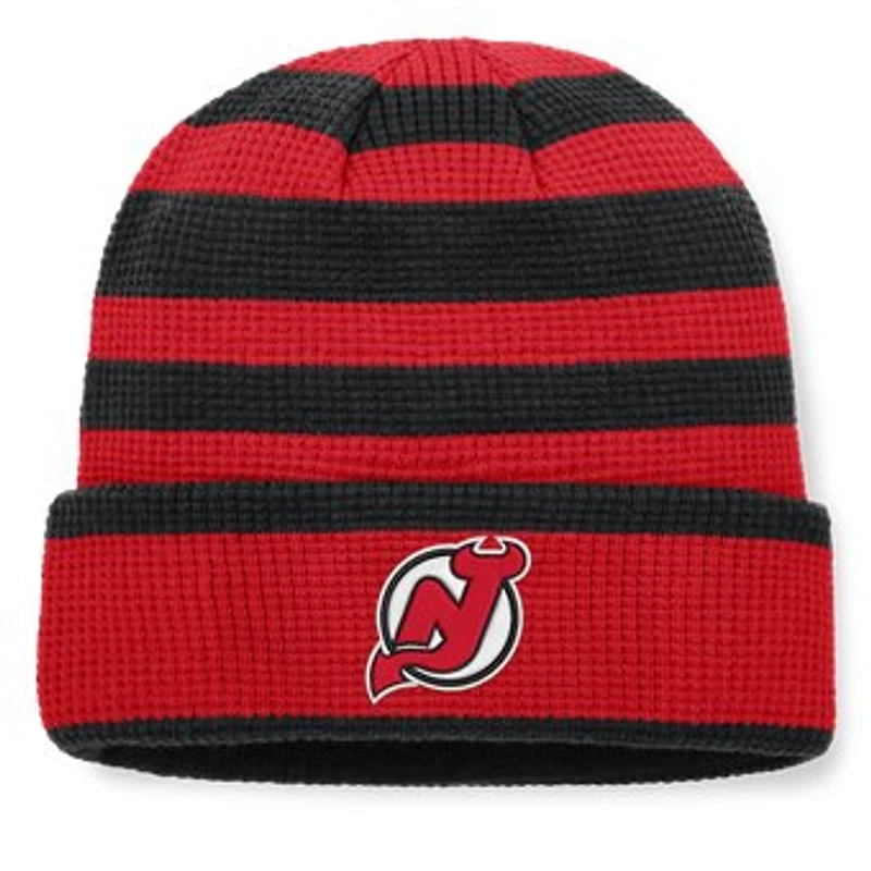 Men's Fanatics Red/Black New Jersey Devils Fundamental Steady Cuffed Knit Hat