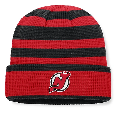 Men's Fanatics Red/Black New Jersey Devils Fundamental Steady Cuffed Knit Hat