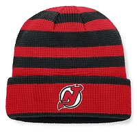 Men's Fanatics Red/Black New Jersey Devils Fundamental Steady Cuffed Knit Hat