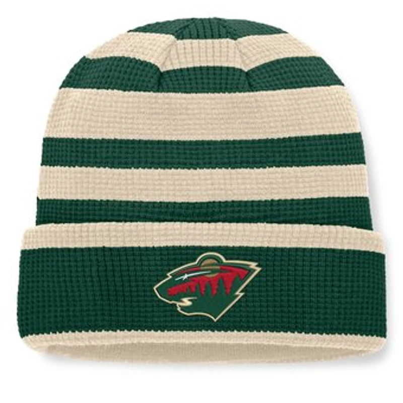 Men's Fanatics Green/Cream Minnesota Wild Fundamental Steady Cuffed Knit Hat
