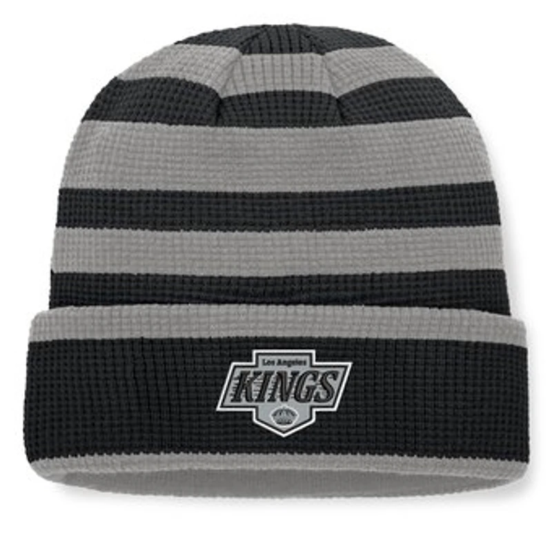 Men's Fanatics Black/Silver Los Angeles Kings Fundamental Steady Cuffed Knit Hat