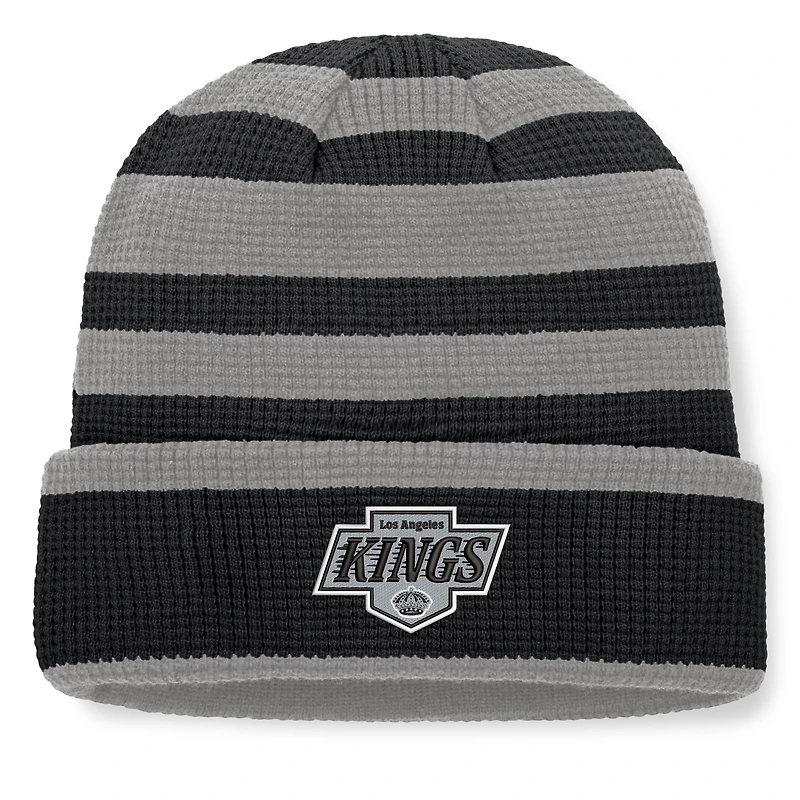Men's Fanatics Black/Silver Los Angeles Kings Fundamental Steady Cuffed Knit Hat