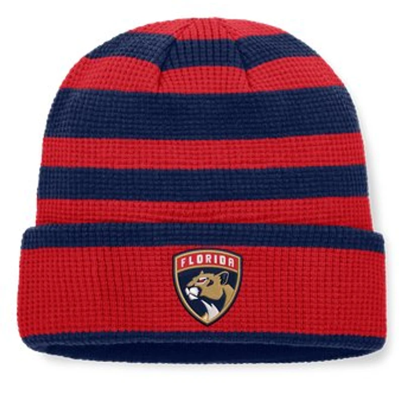 Men's Fanatics Red/Navy Florida Panthers Fundamental Steady Cuffed Knit Hat